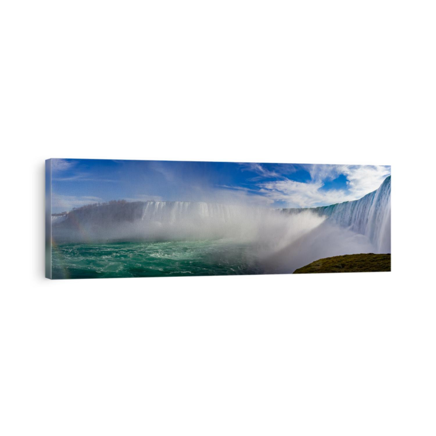 Canadian Niagara Falls panorama with a rainbow