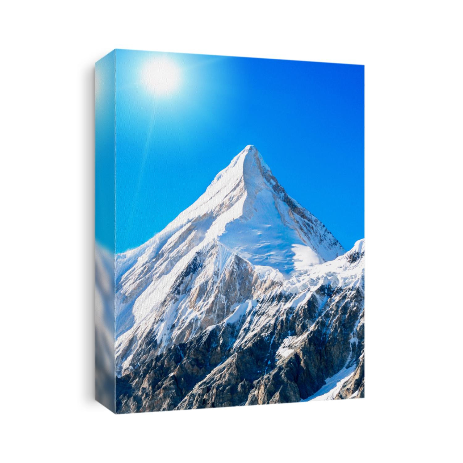 Mountain peak Everest. Highest mountain in the world. National Park, Nepal.