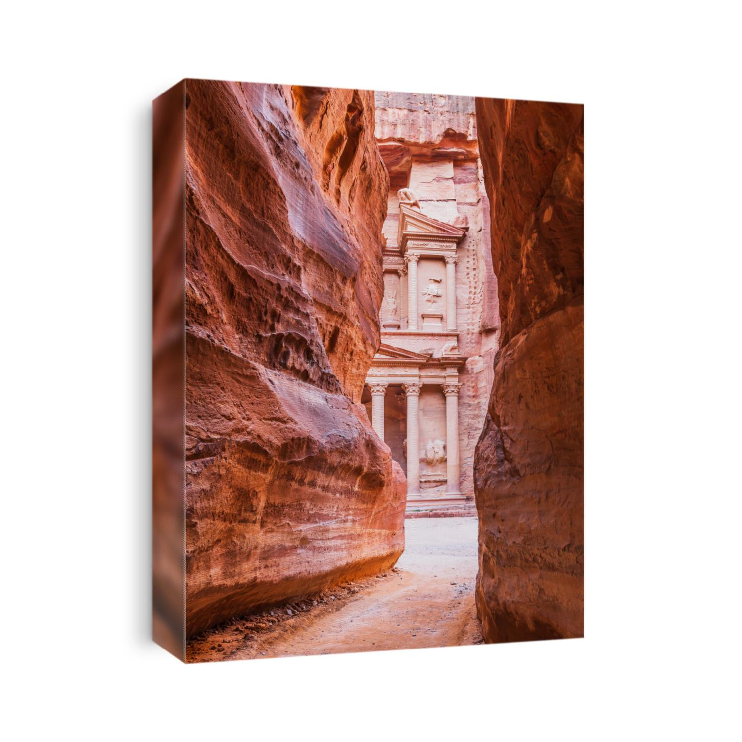 Petra, Jordan. Al-Khazneh (The Treasury) in Petra seen from the Siq.