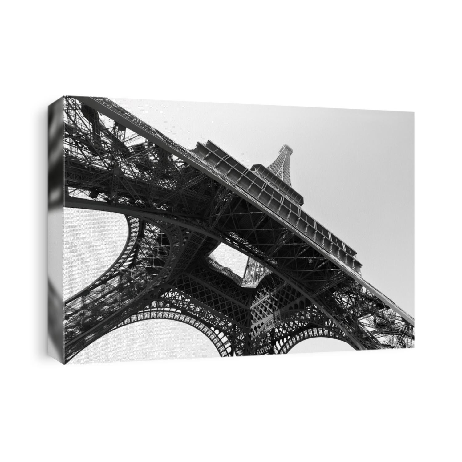 Eiffel Tower, Paris. Black And White Image Canvas Print CanvasWorld