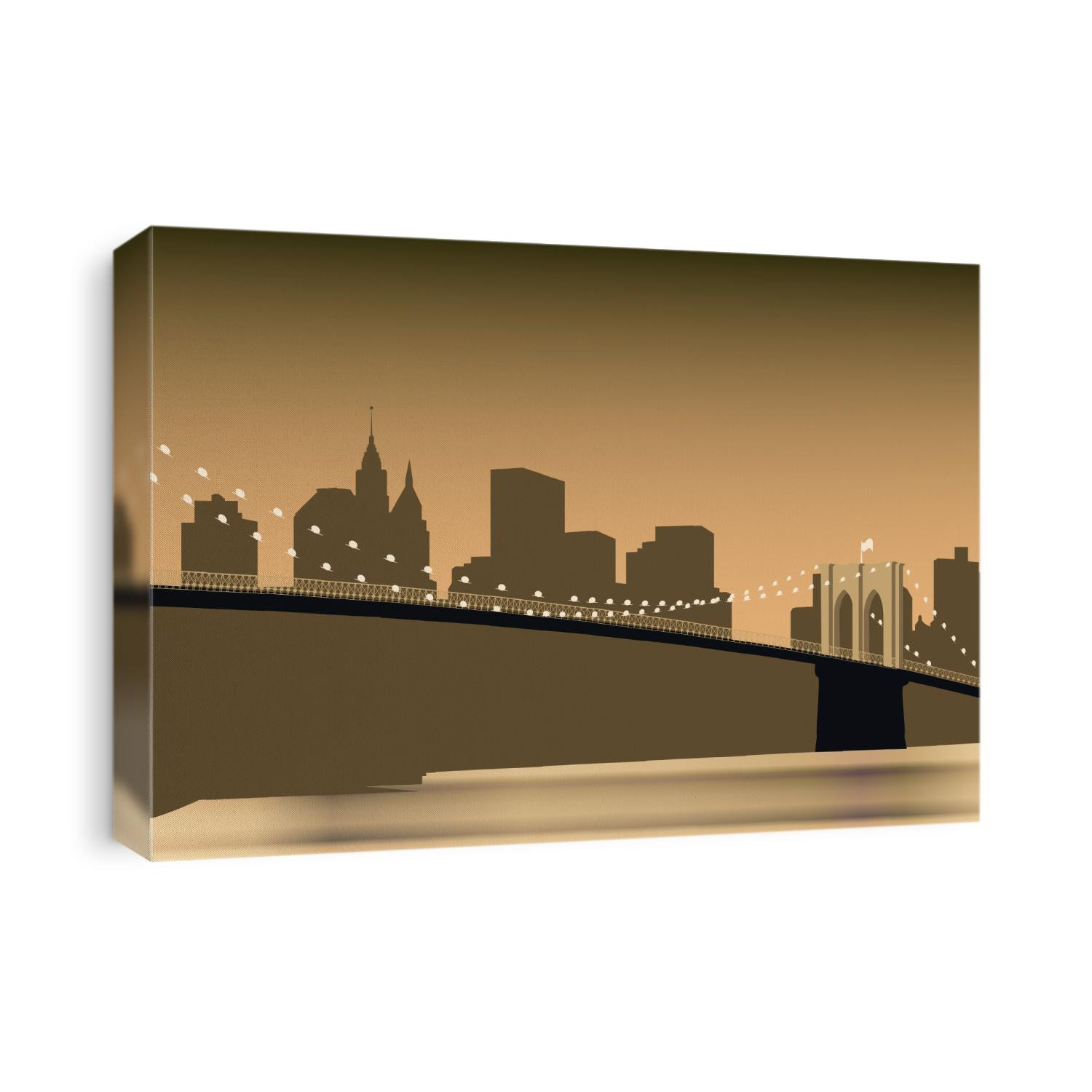 Brooklyn Bridge panorama over East River in New York City