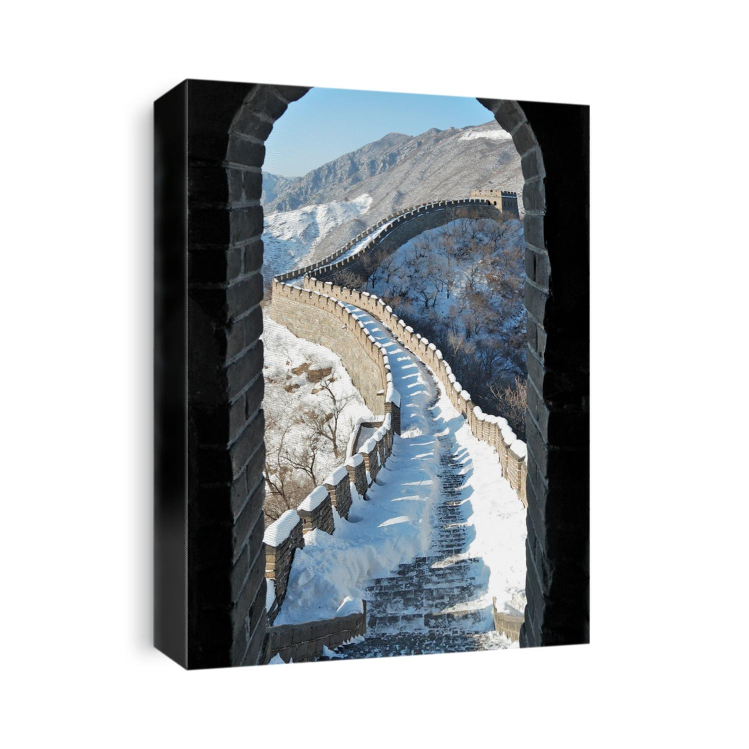 door on Great wall under the snow