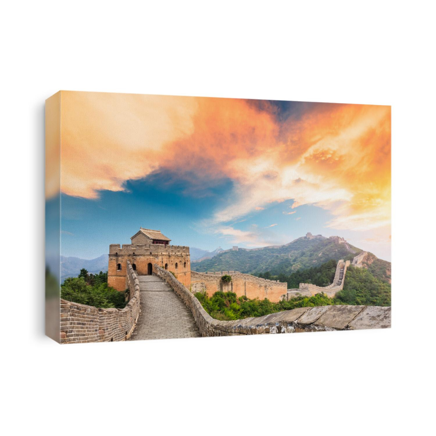 Great Wall of China at the jinshanling section,sunset landscape