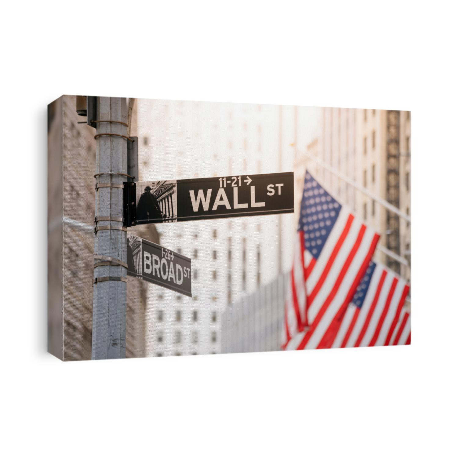 Wall Street sign in lower Manhattan New York, USA