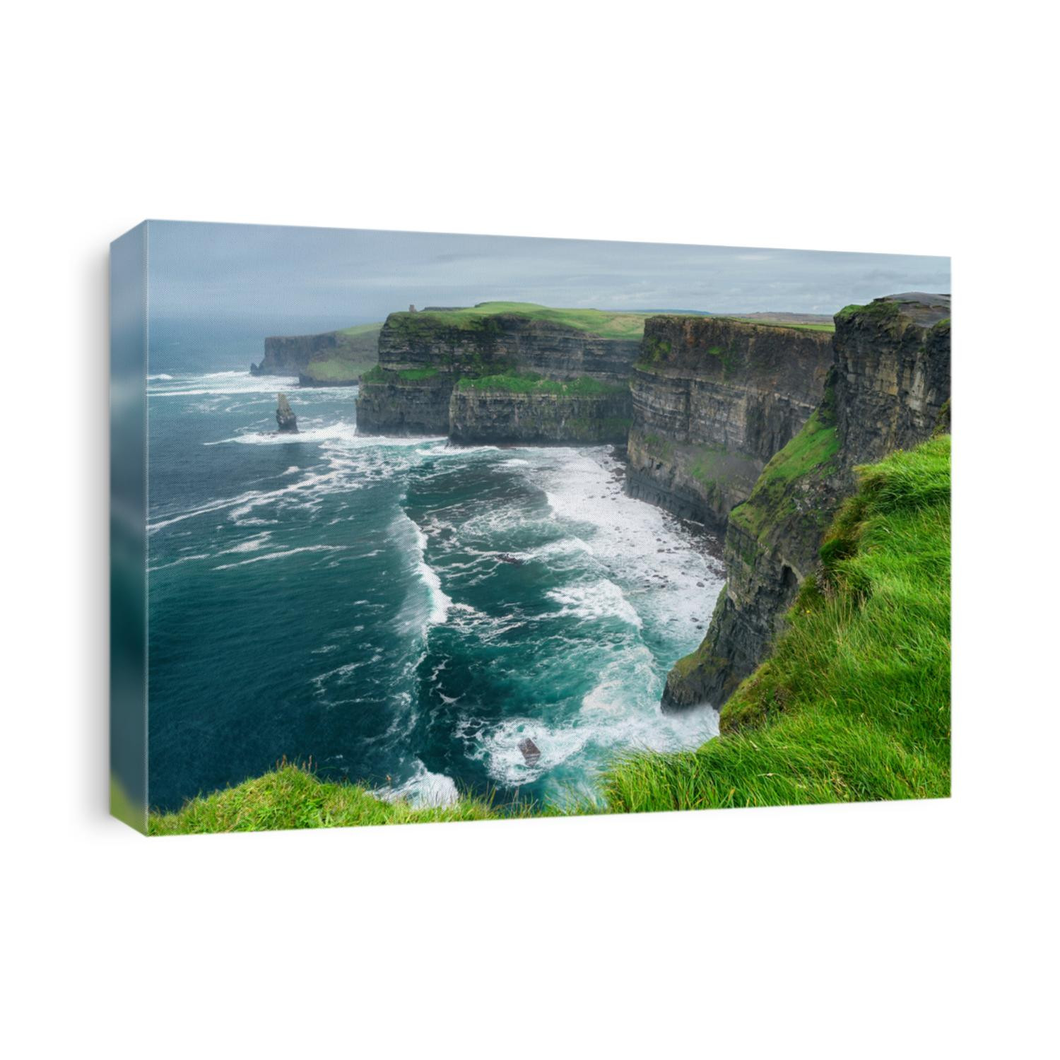 Spectacular view of famous Cliffs of Moher and wild Atlantic Ocean, County Clare, Ireland.