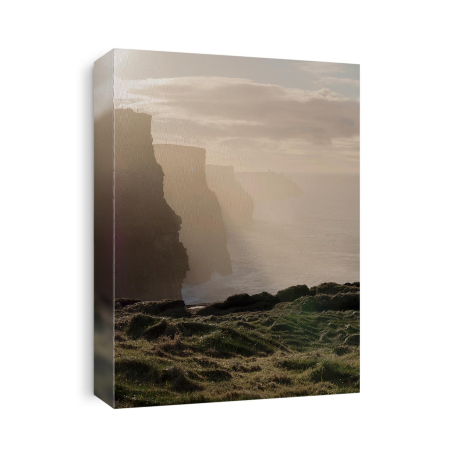 Cliffs of Moher, Landmark tourist attraction in Ireland, Dramatic lighting, Vertical image.