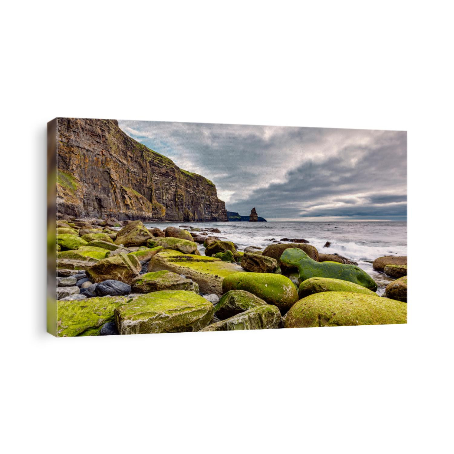 Cliffs of Moher panorama, Amazing Cliffs of Moher at sunset in Ireland, County Clare