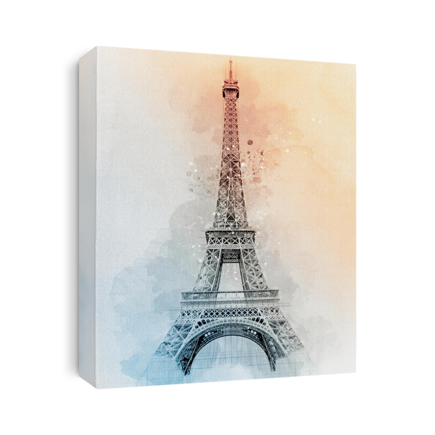 Eiffel Tower Watercolor Sketch