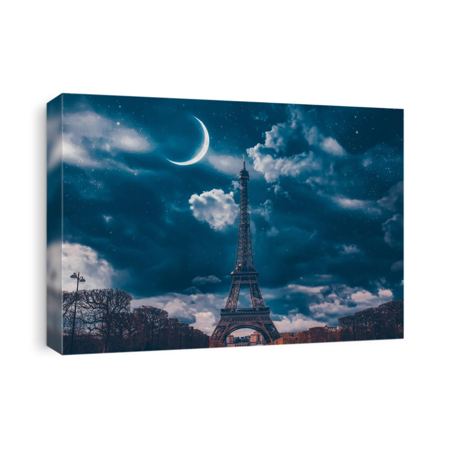 Romantic destination of Eiffel Tower at night, Paris, France