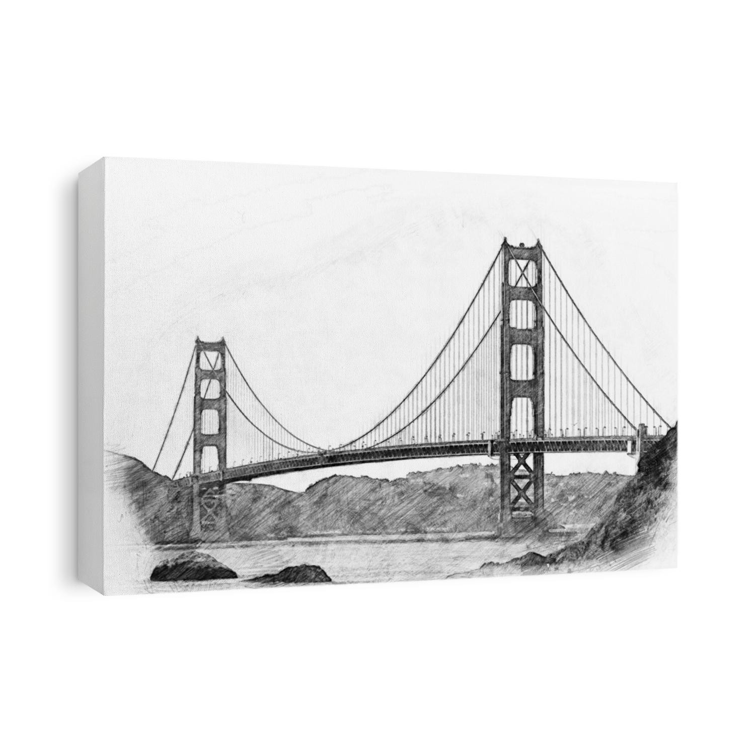 Pencil Drawing Style - Golden Gate Bridge
