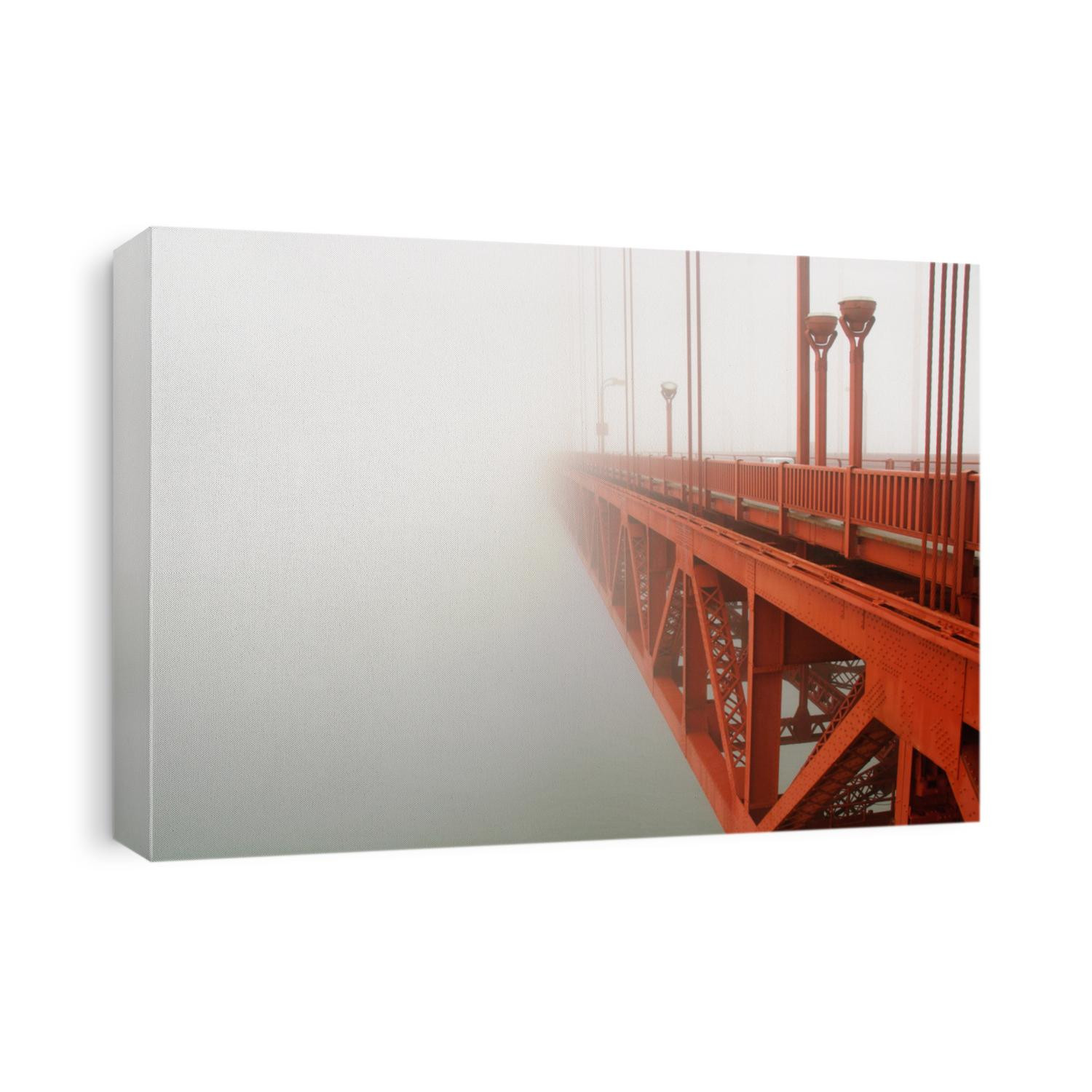 Golden Gate Bridge and cables in fog