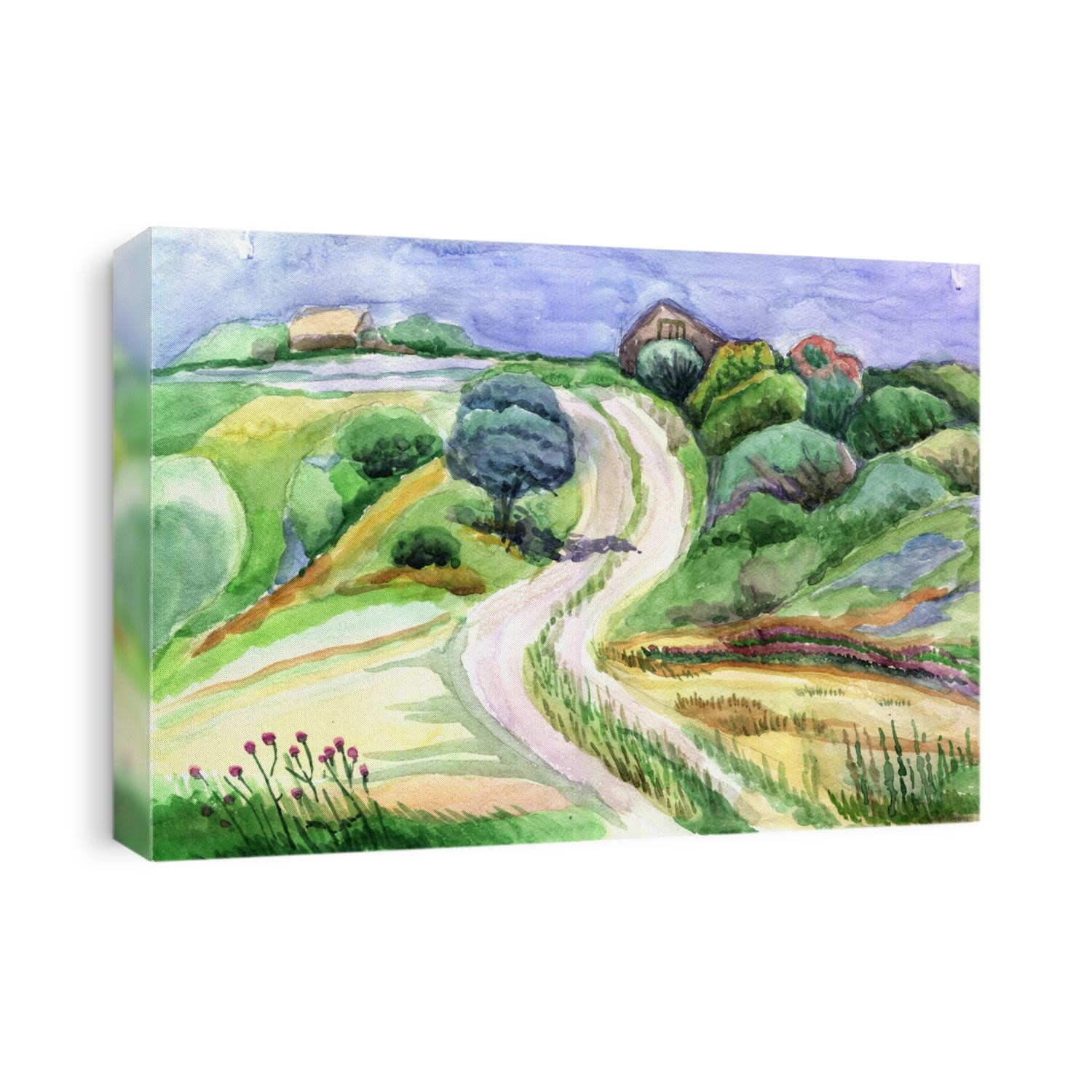 Road, watercolor