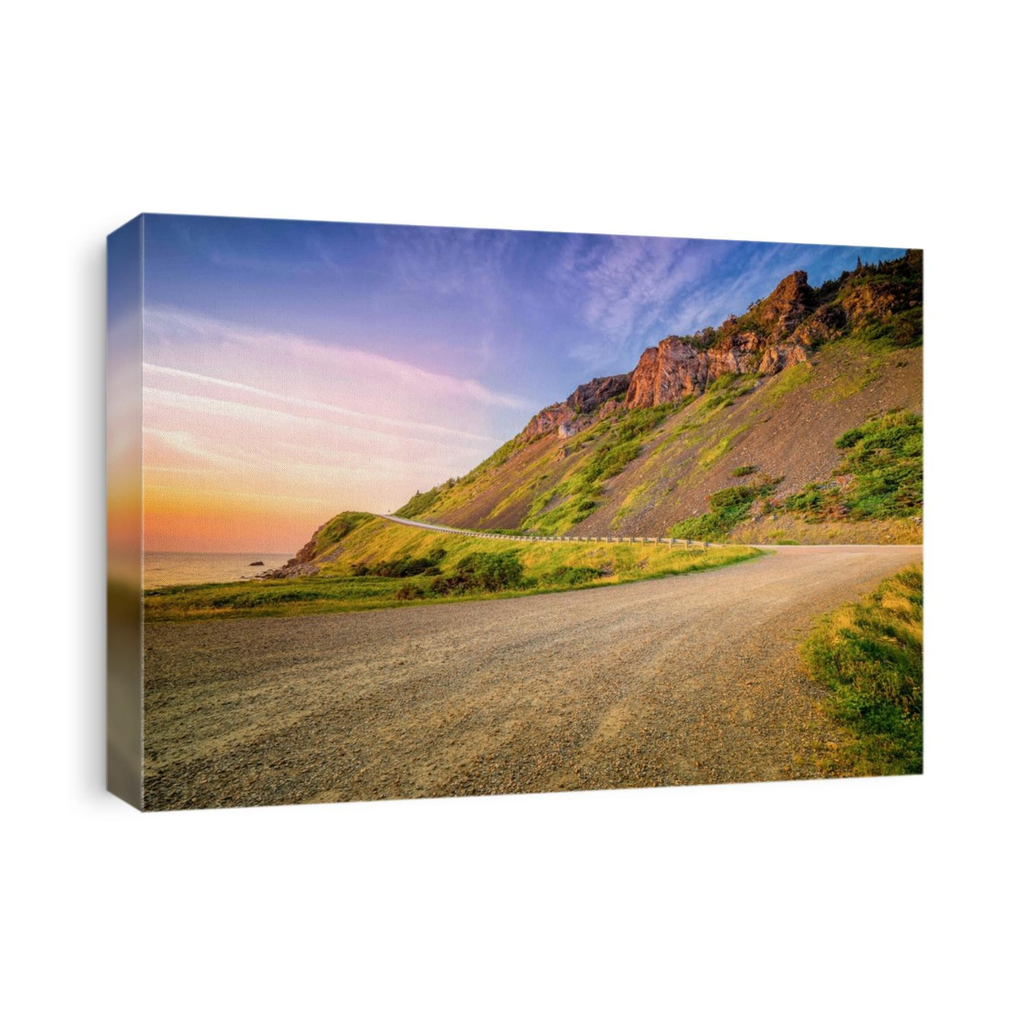 Windy road on the coast - Cabot trail, Cape breton, nova scotia, Canada landscape
