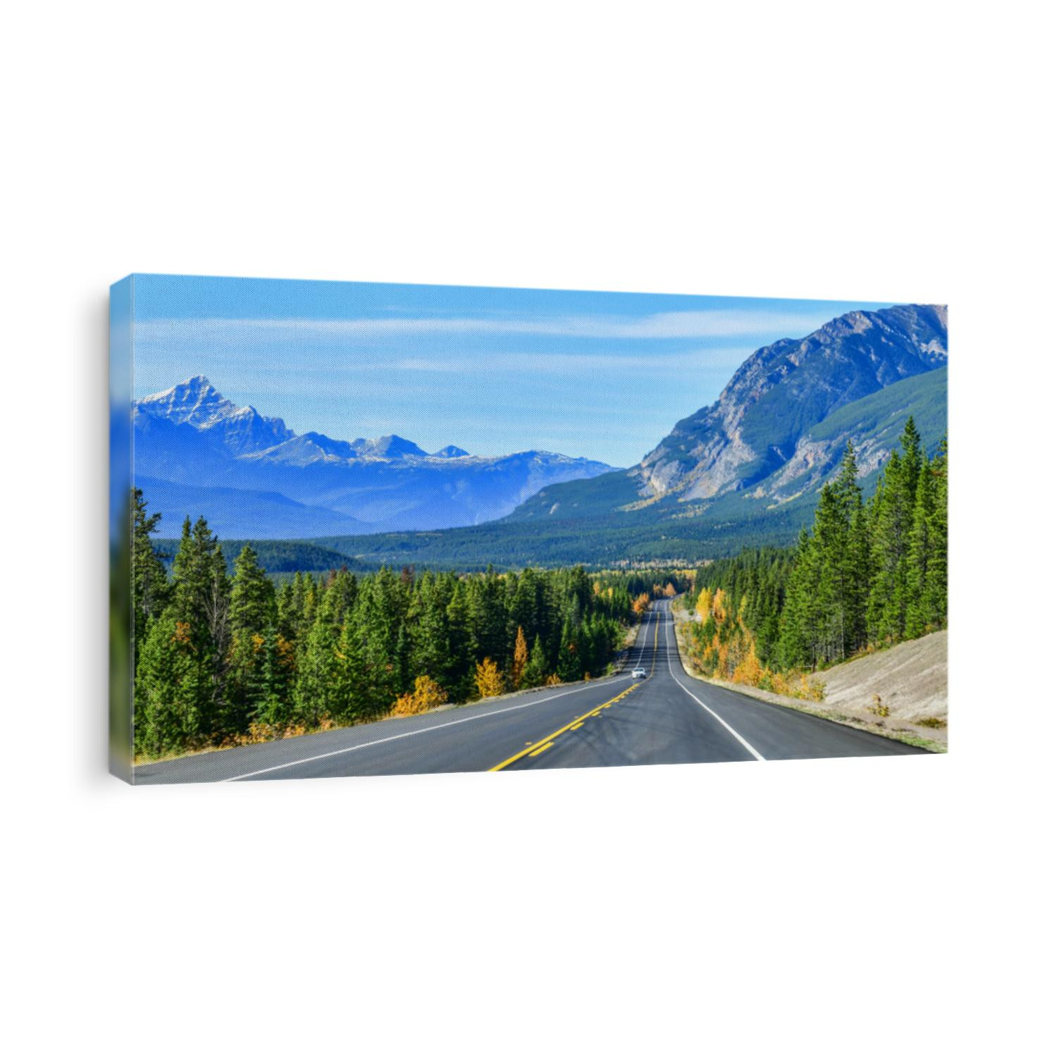 The road 93 beautiful "Icefield Parkway" in Autumn Jasper National park,Canada