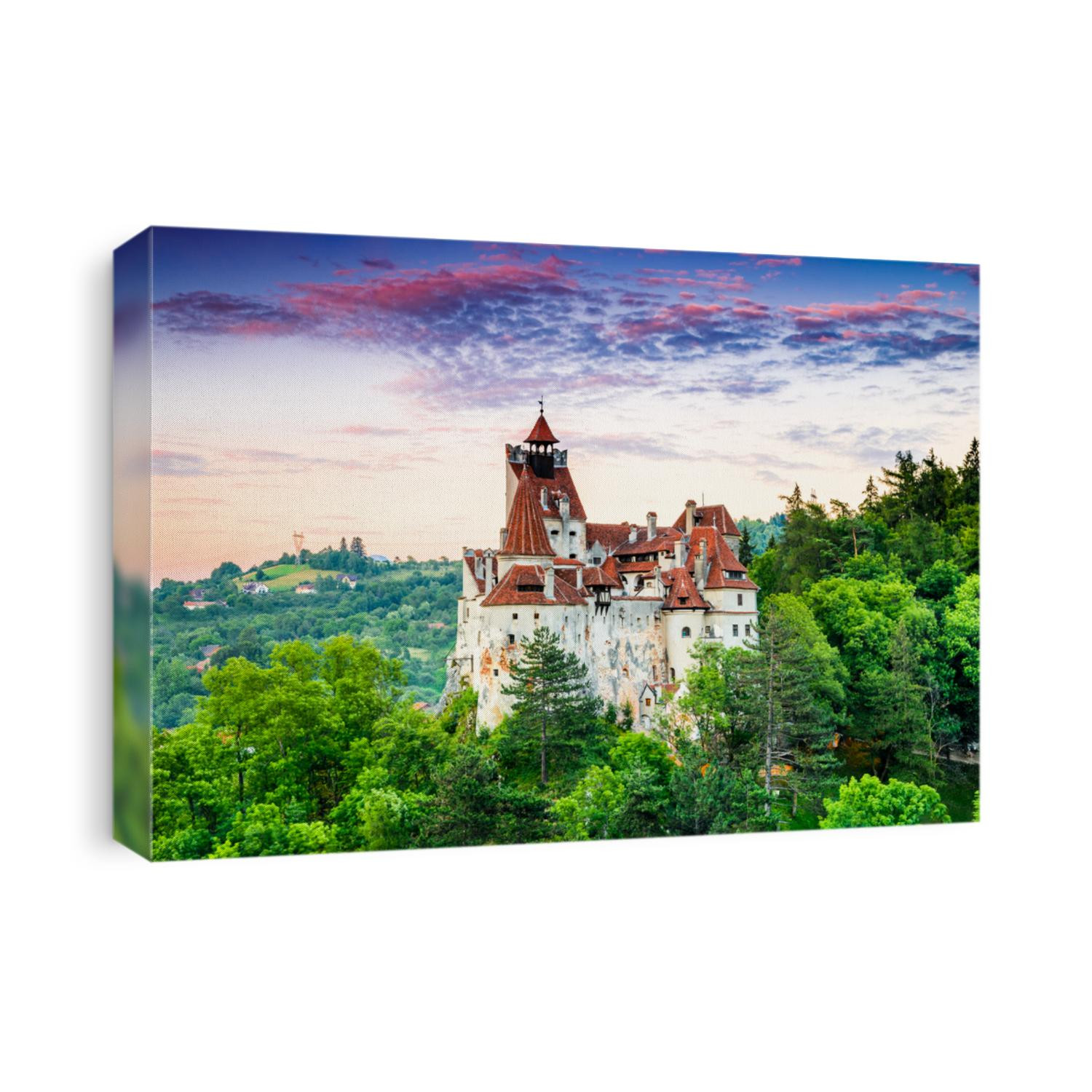 Bran Castle, Romania. Stunning HDR twilight image of Dracula fortress in Transylvania, medieval landmark.