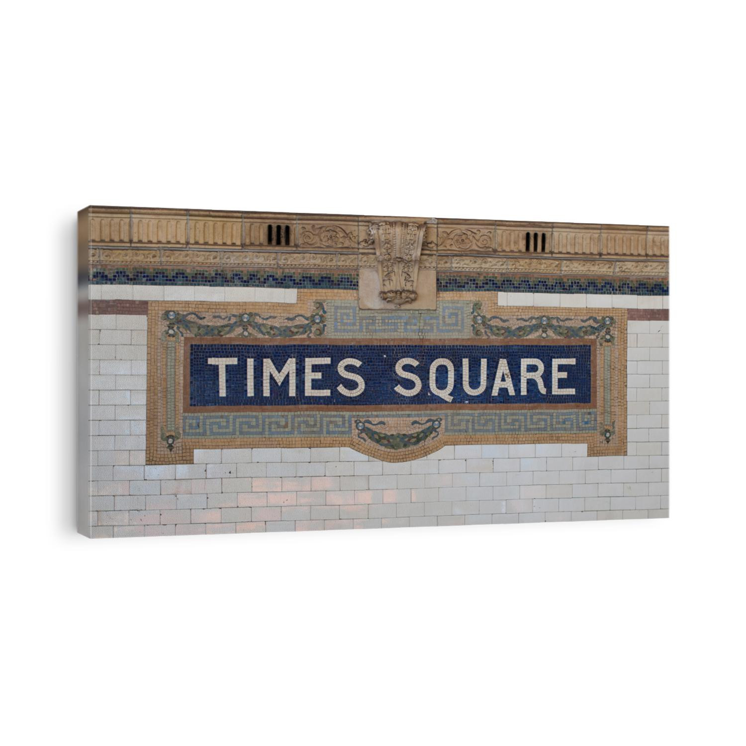 Times Square - New York city subway sign tile pattern in midtown
