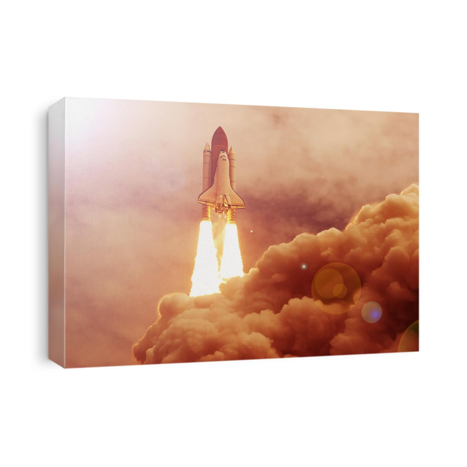 Rocket liftoff. The elements of this image furnished by NASA.