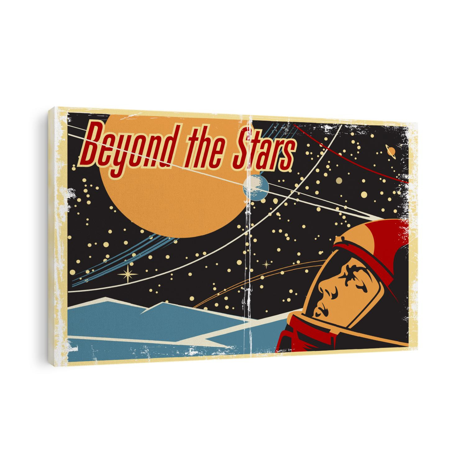 Vector Space Poster. Stylized under the Old Soviet Space Propaganda
