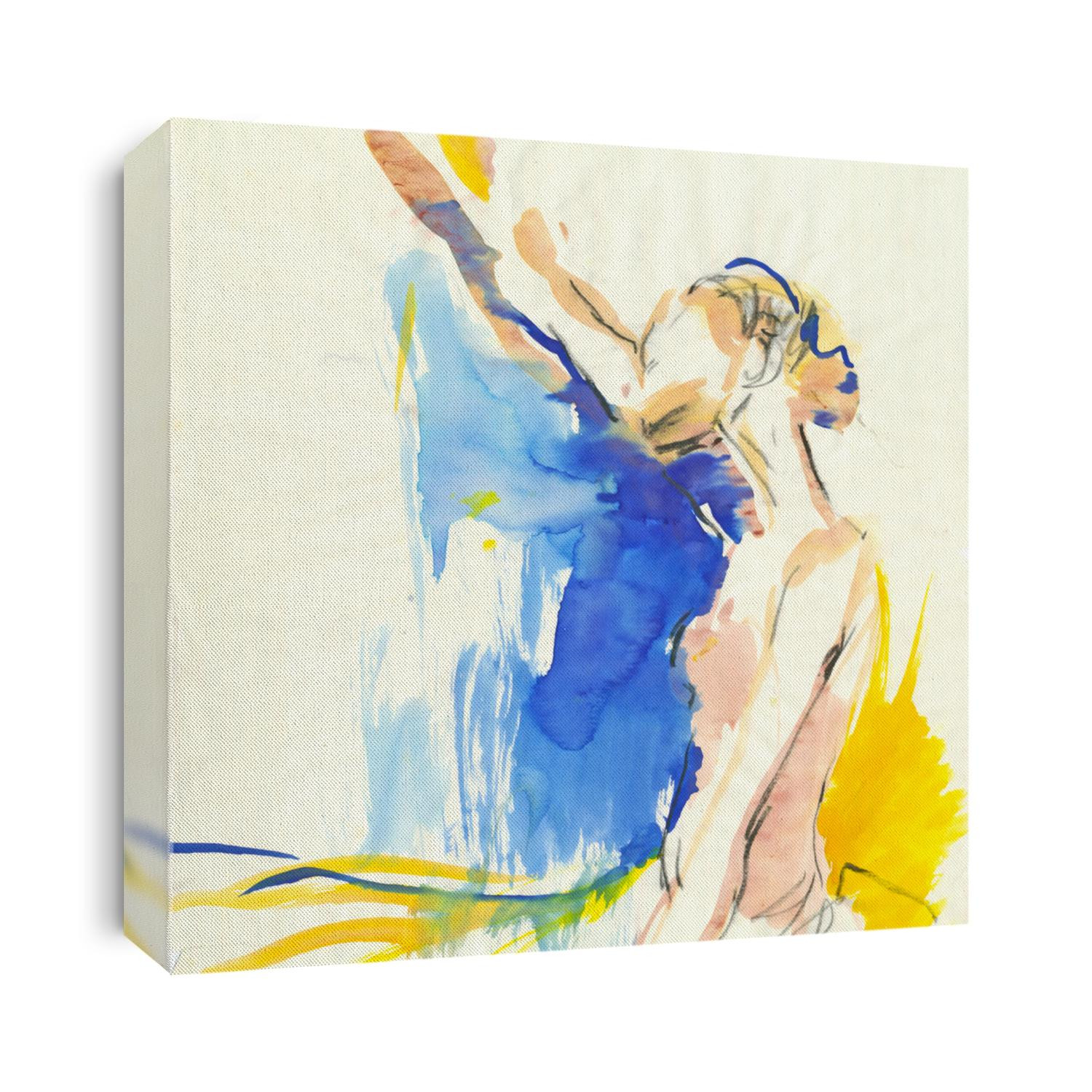 Young ballerina dancing. The painting of own imagination. Painting : water colors.