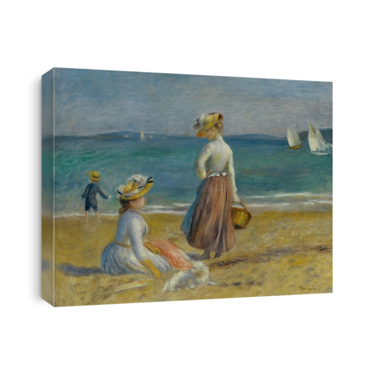 Figures on the Beach, by Auguste Renoir, 1890, French impressionist painting, oil on canvas. Beach scene painted on the Cote d\x90Azur in southern France