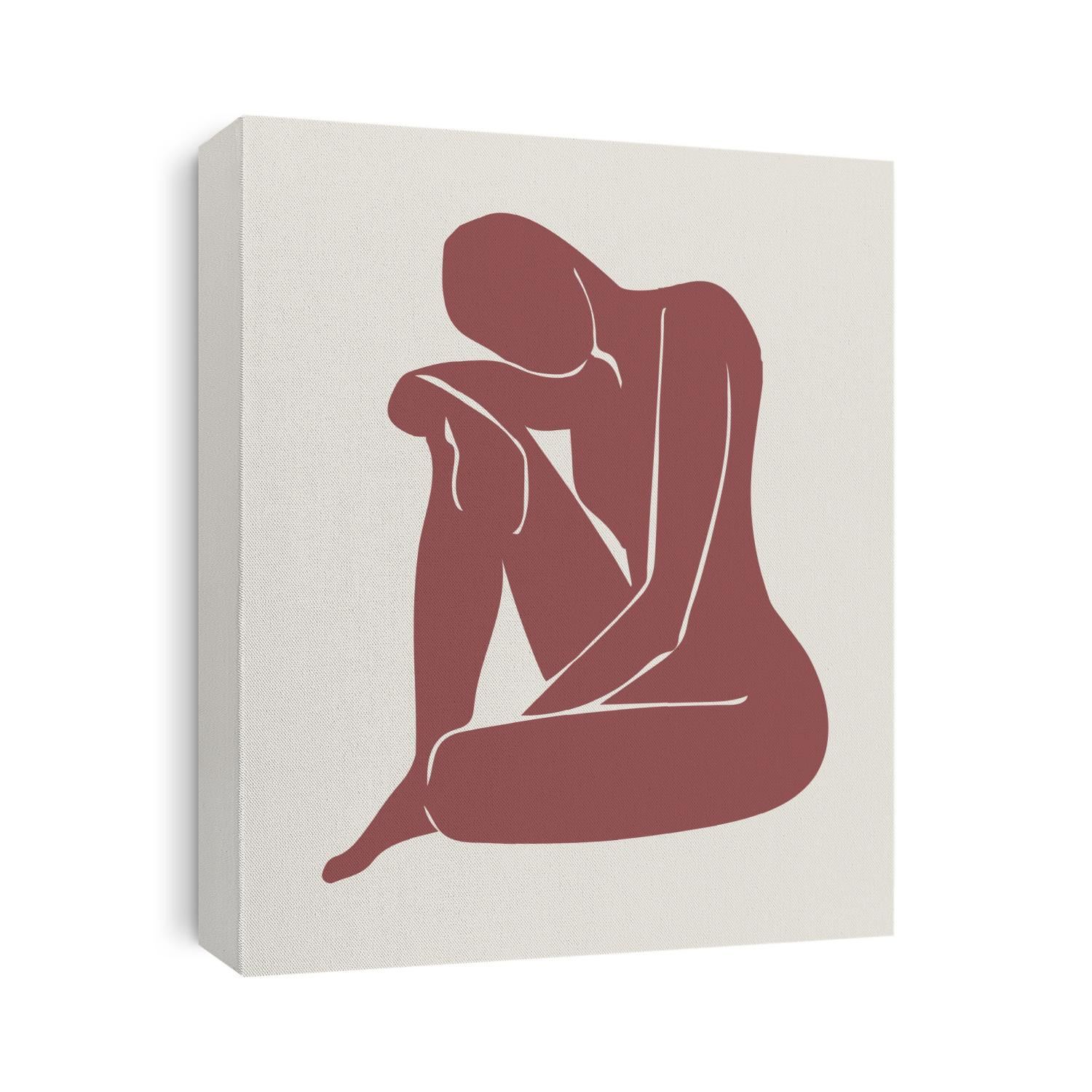 Modern shapes abstract art hand-painted art illustration Matisse inspired female figurative