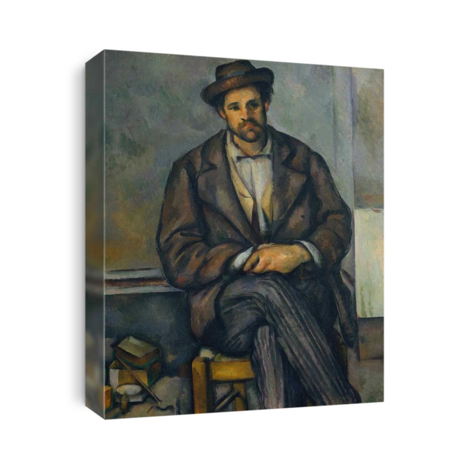Seated Peasant, by Paul Cezanne, 1892-96, French Post-Impressionist painting, oil on canvas. The sitter is believed to be one of the workers at the Jas de Bouffan, the Cezanne family estate in Aix-en-
