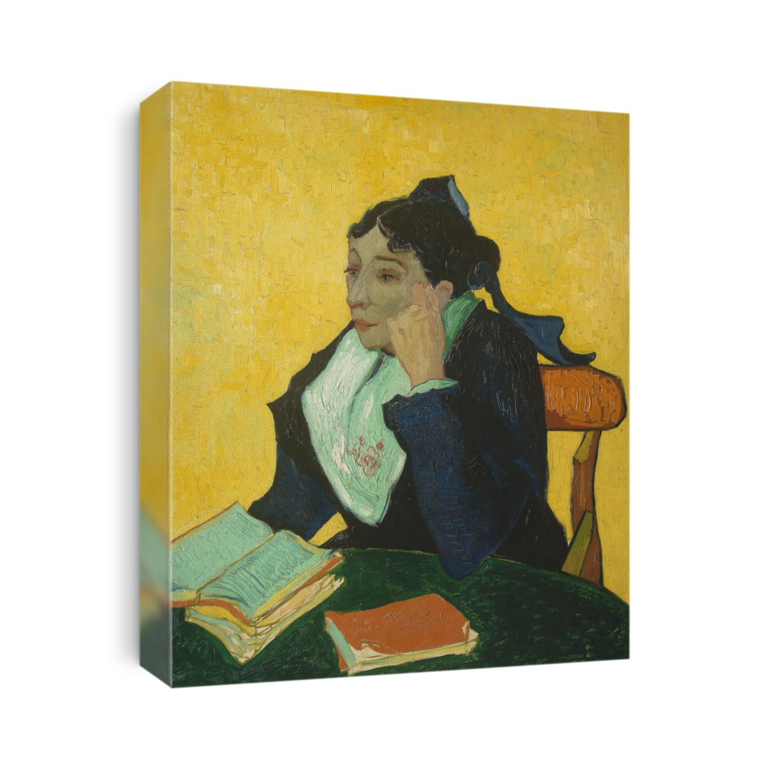 La Berceuse, by Vincent Van Gogh, 1889, Dutch Post-Impressionist, oil on canvas. Portrait of Augustine Roulin, wife of his friend the postmaster of Arles. The title, means lullaby or woman who rocks t