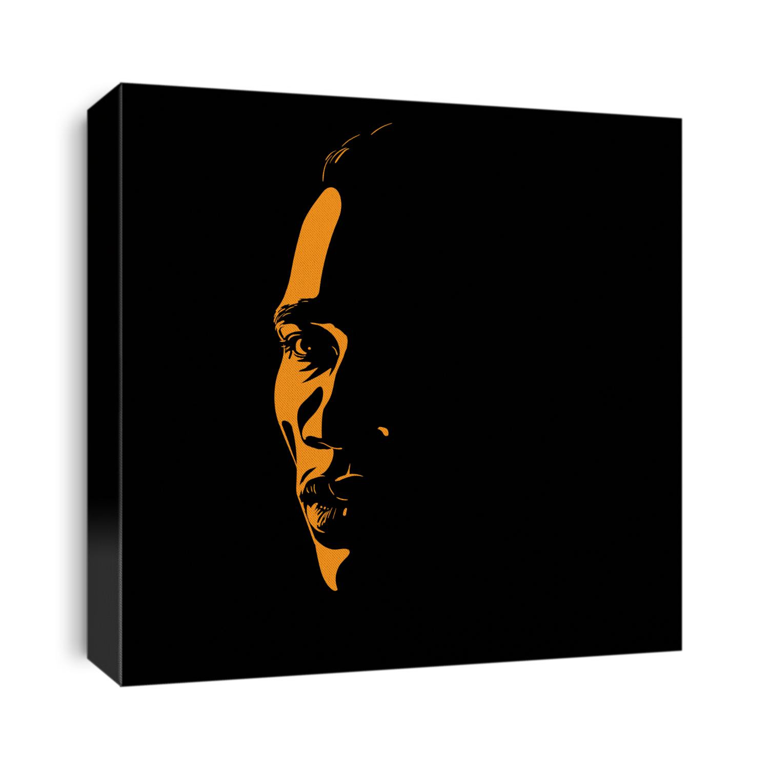 African Man portrait silhouette in contrast backlight. Vector.