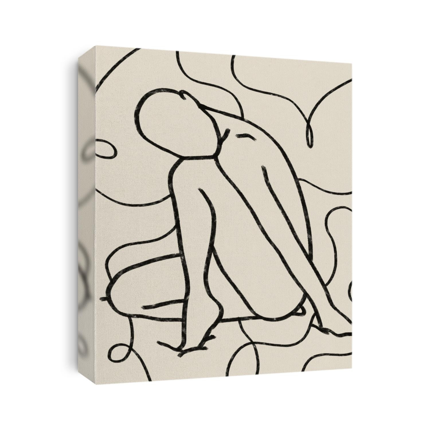 line art woman figurative abstract art hand drawn drawing