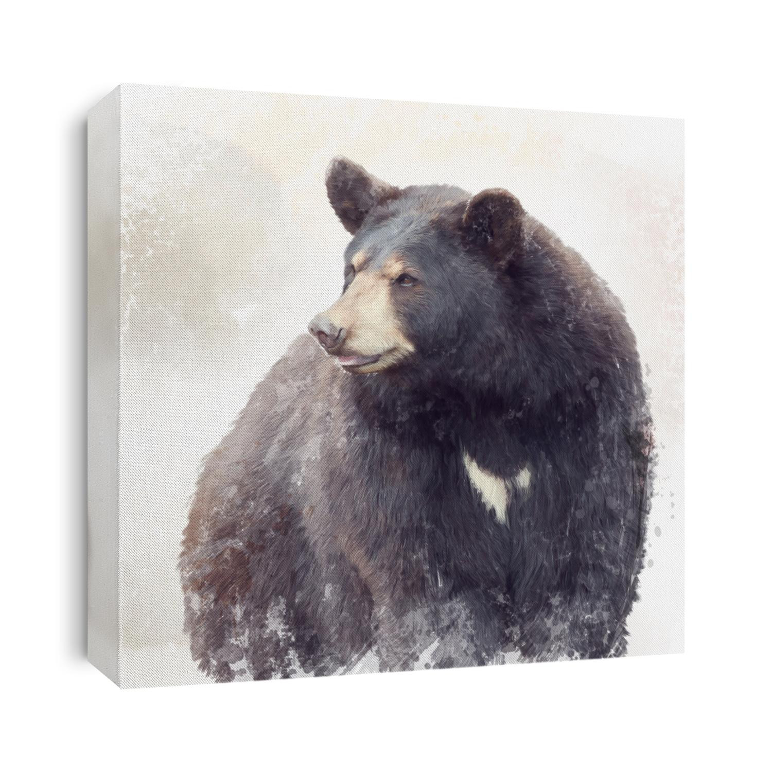 Black Bear portrait watercolor painting