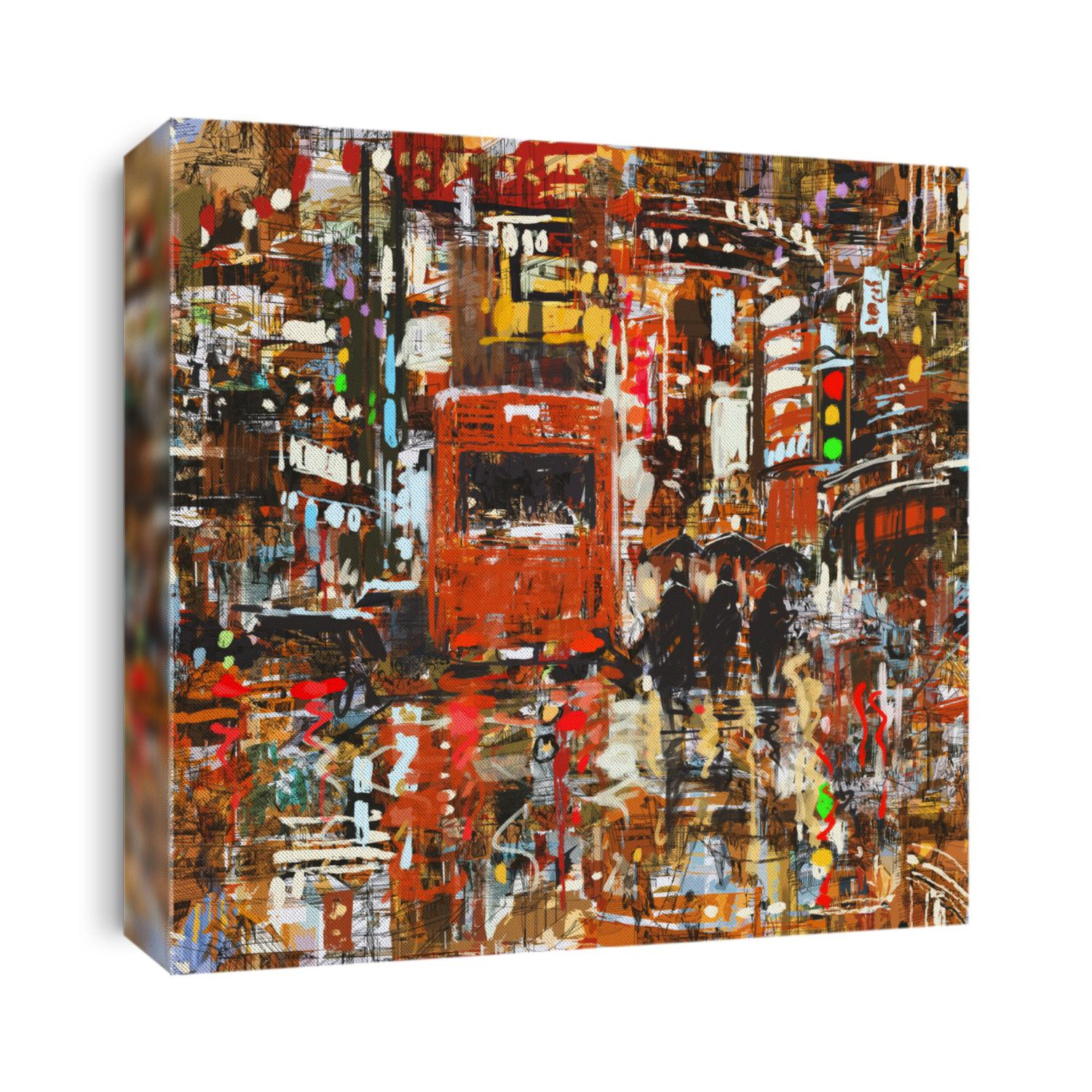 seamless pattern with colorful urban city,abstract painting,illustration