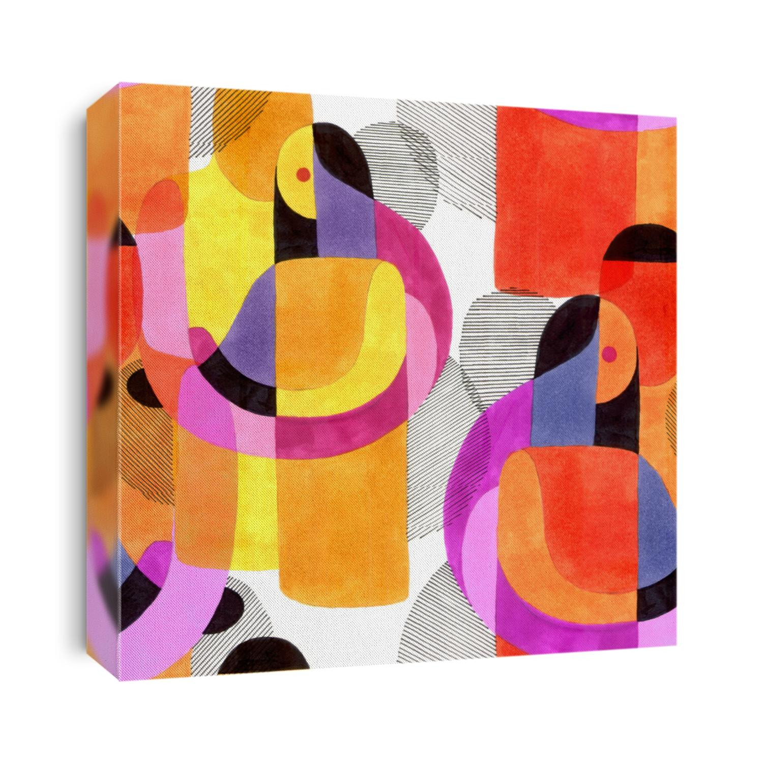 Hugging couple in abstract style. Hand-drawn raster seamless pattern family in unusual modern art style.