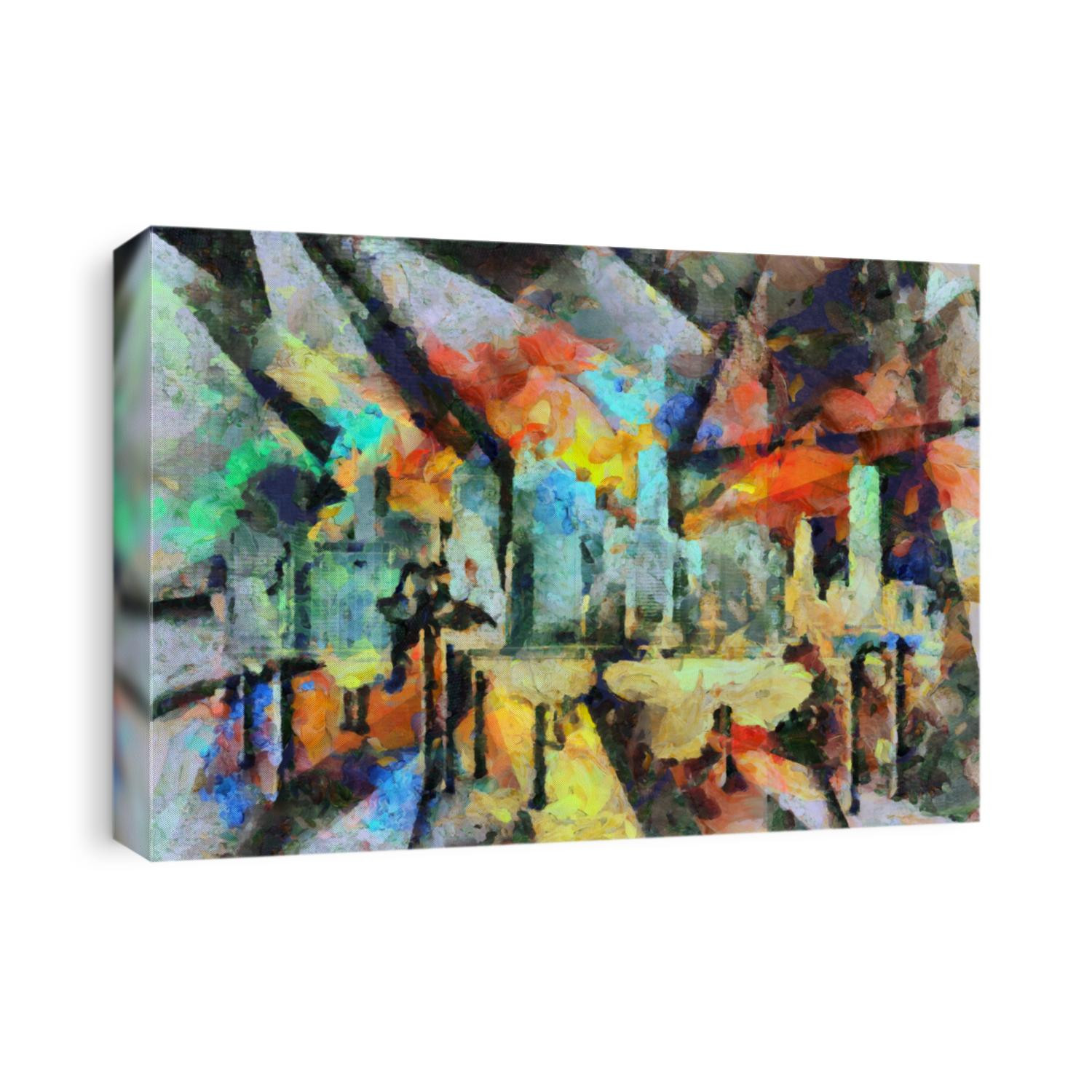 Modern art. Impressionism. New York, Manhattan. 3D rendering