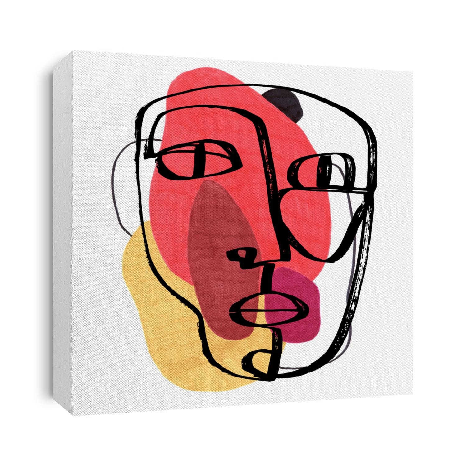 Portrait a woman in modern abstract style. Hand-drawn raster illustration for your contemporary fashion design.