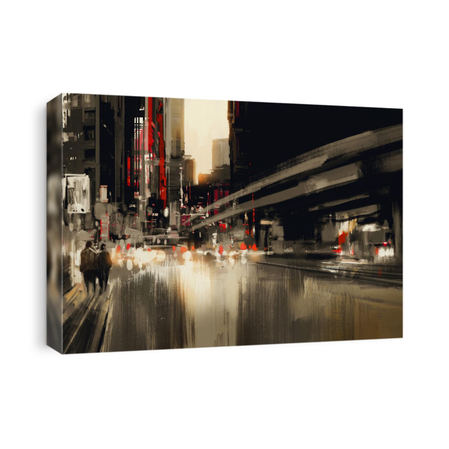 city street digital painting,illustration art