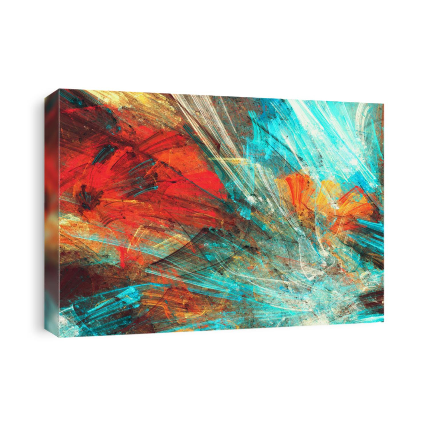 Bright artistic splashes. Abstract painting color texture. Modern futuristic pattern. Multicolor dynamic background. Fractal artwork for creative graphic design