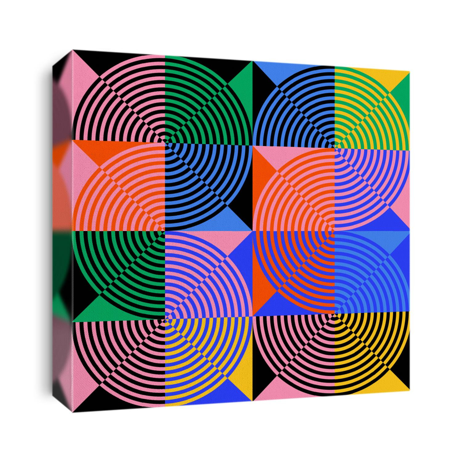 Neo Modernism artwork pattern made with abstract vector geometric shapes and forms. Simple form bold graphic design, useful for web art, invitation cards, posters, prints, textile, backgrounds.