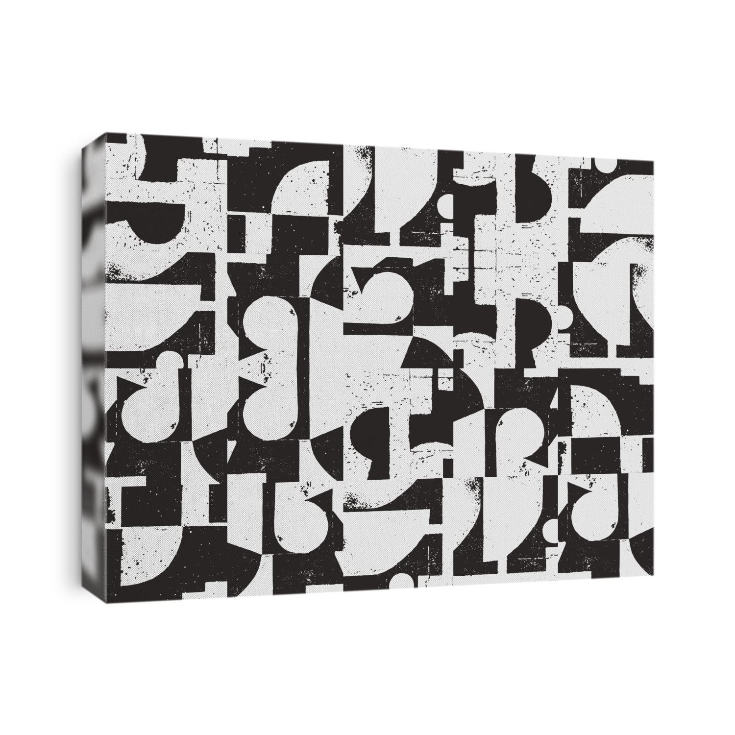 New grunge aesthetics in abstract pattern design composition. Brutalist inspired vector graphics collage made with simple geometric shapes and offset textures, useful for poster art and digital print.