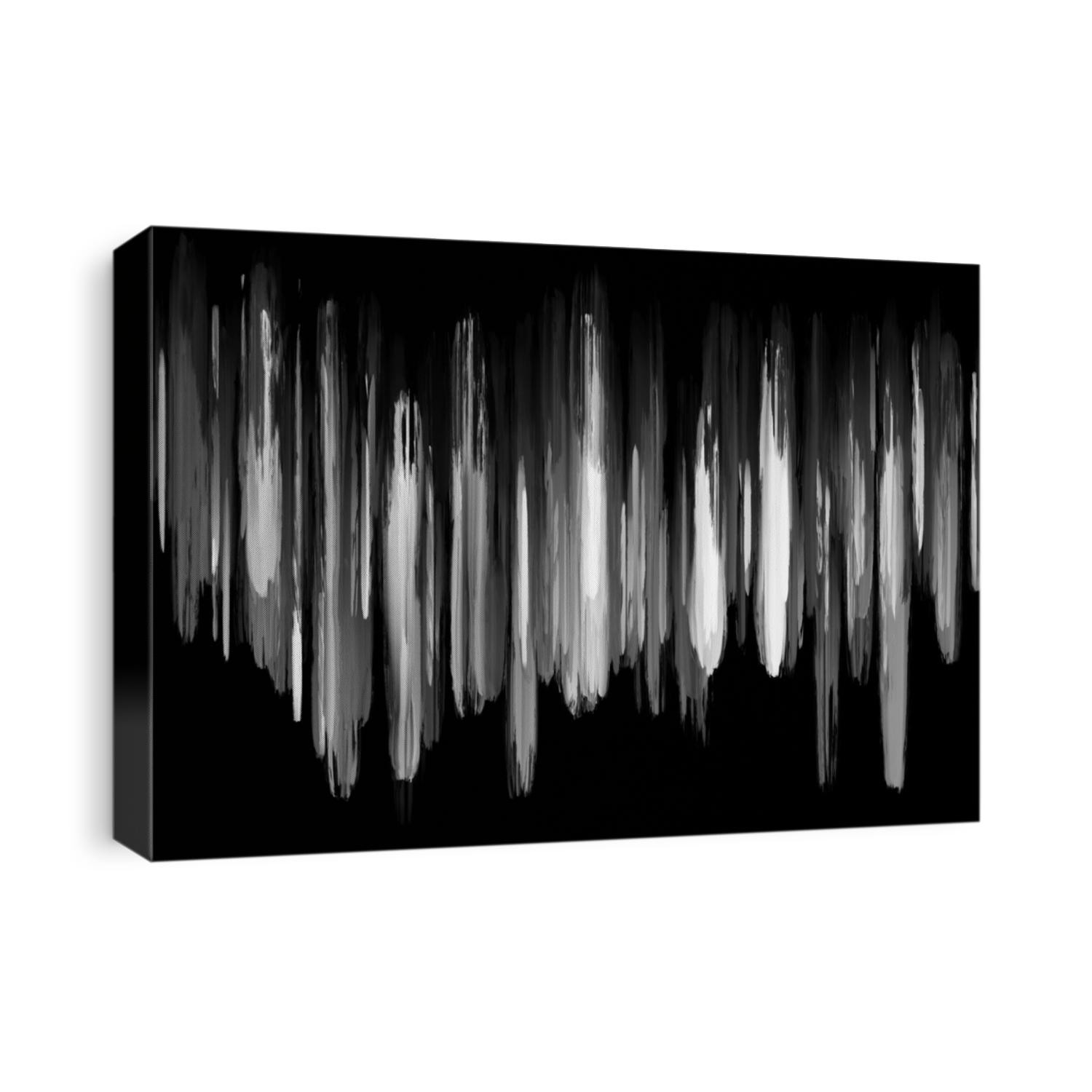 Abstract art background. Oil painting in digital drawing. white color painting on black background.