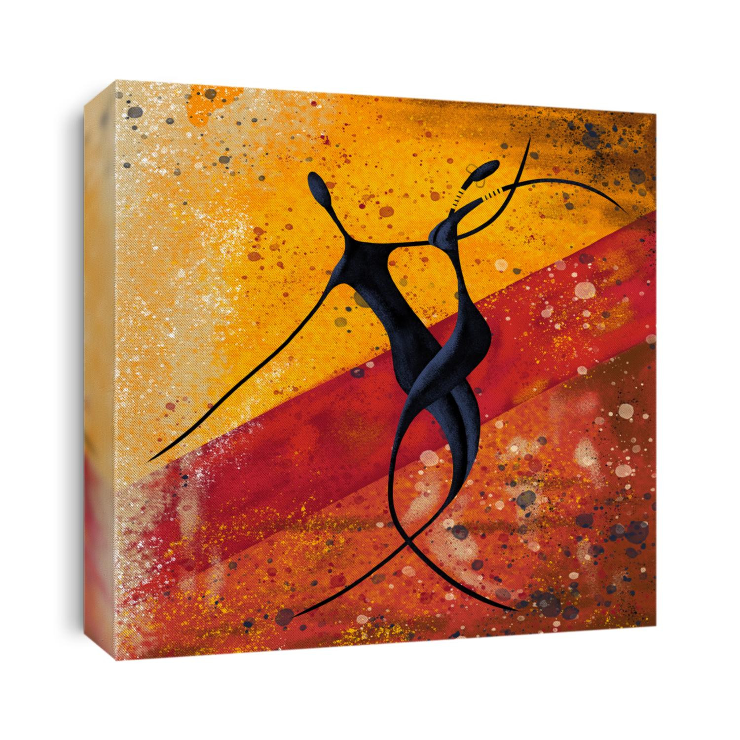 African couple dance on the floor digital painting canvas artwork 