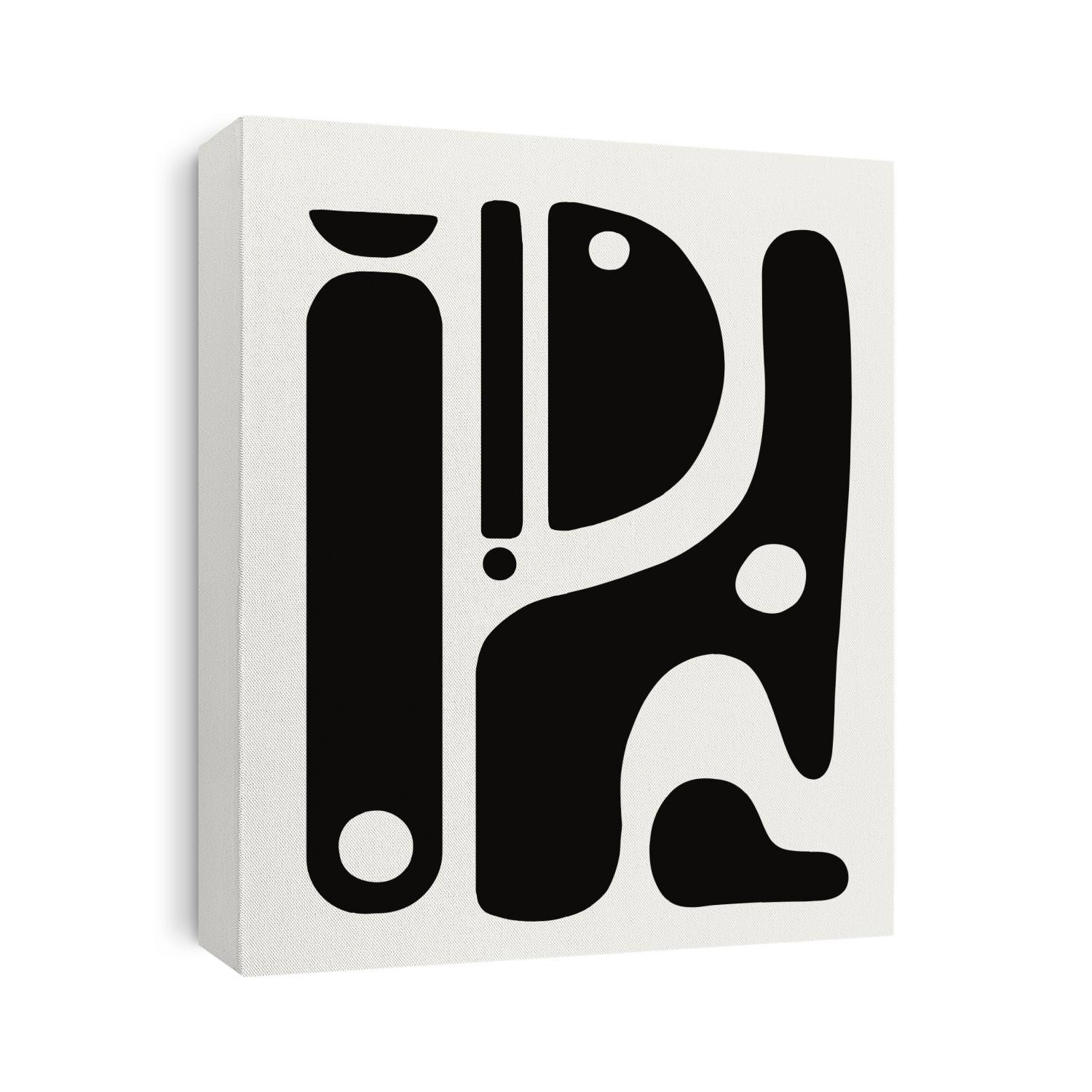 mid century modern abstract art black and white organic shapes minimal design scandinavian illustration