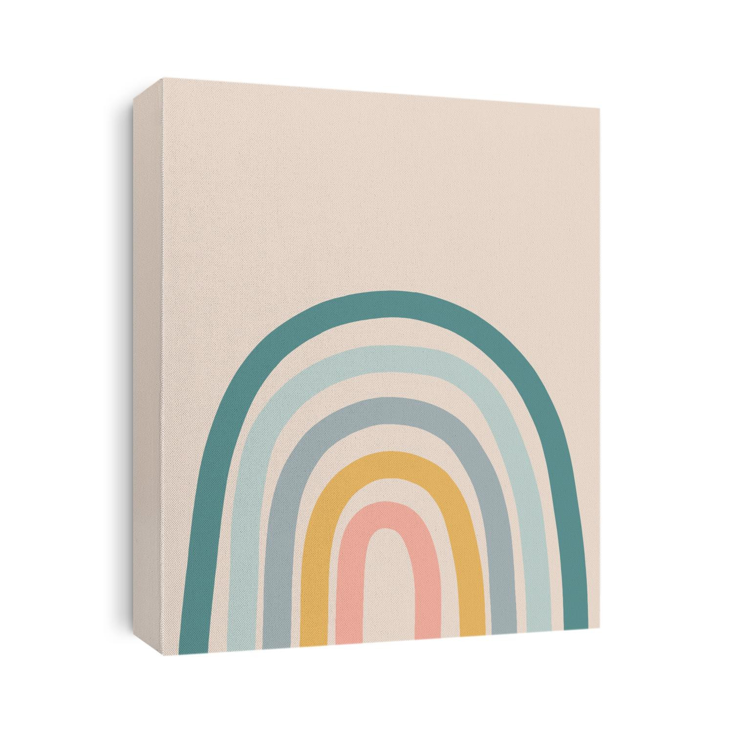 Rainbow minimalist art pastel colors vector