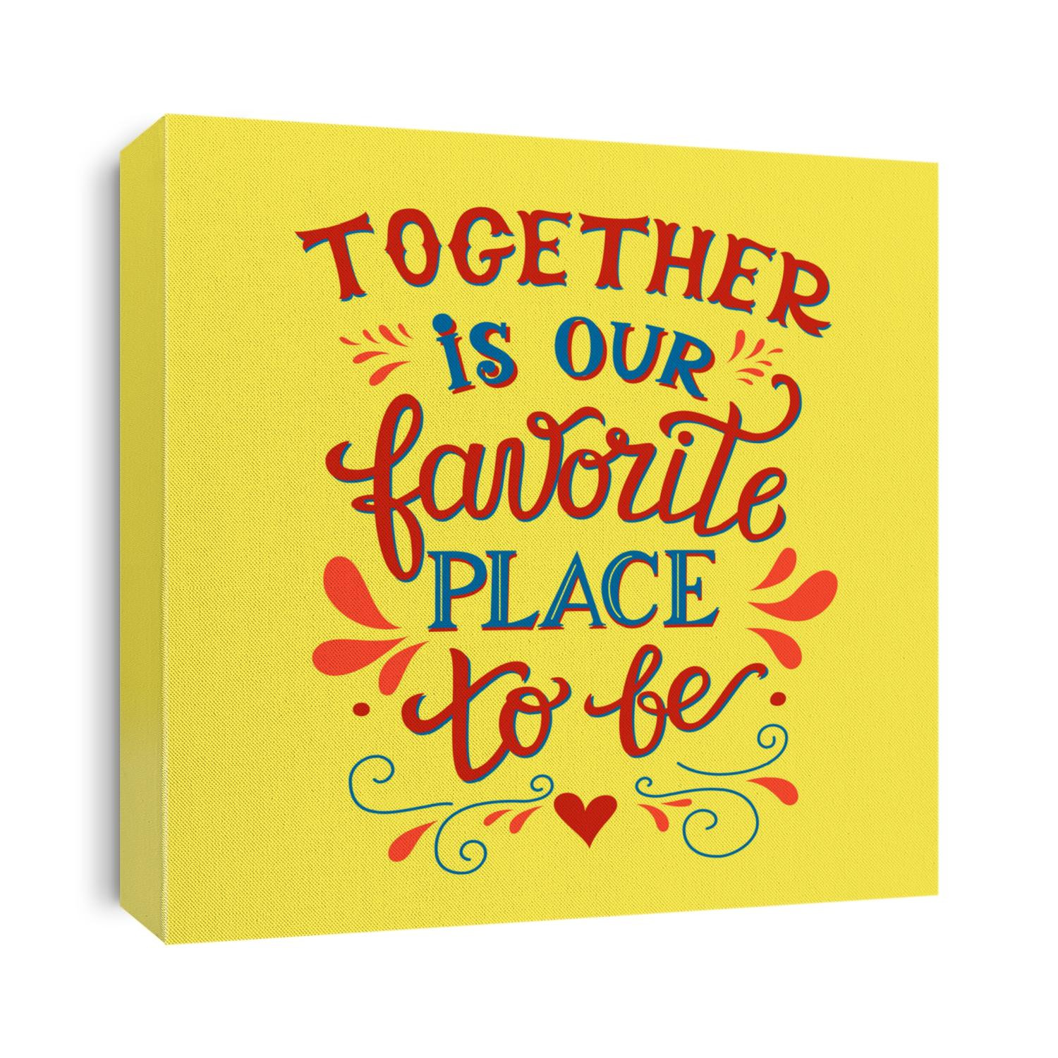Hand lettering typography poster. Romantic family quote