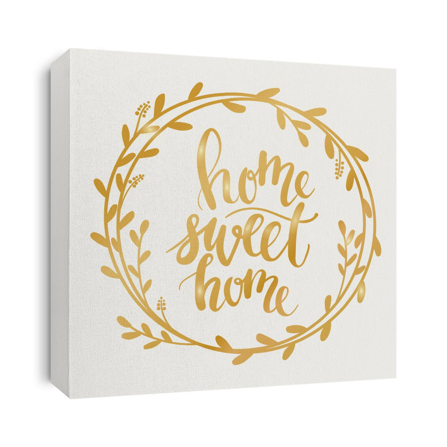 Handwritten calligraphic "home sweet home" sign - vector 