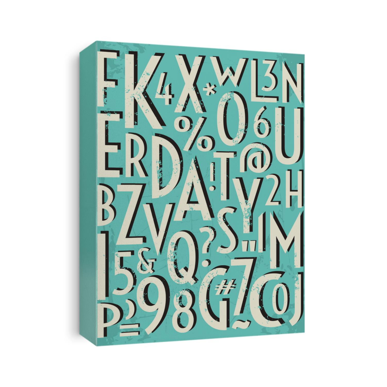 A set of letters and numbers in retro style.