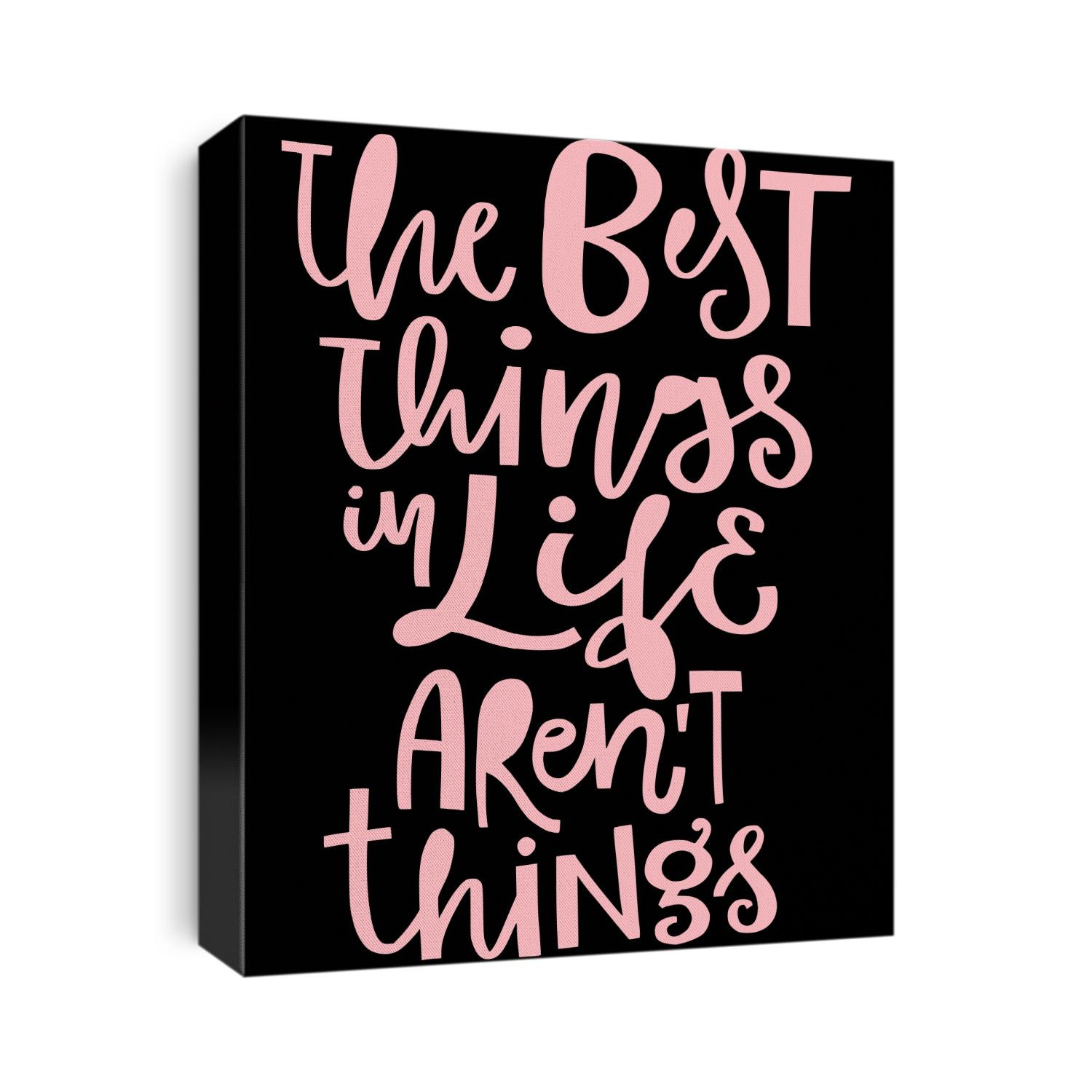 Hand written lettering typographic design with phrase The best things in life - for home decor, print, poster, greeting card. Creative vector illustration with quote. 