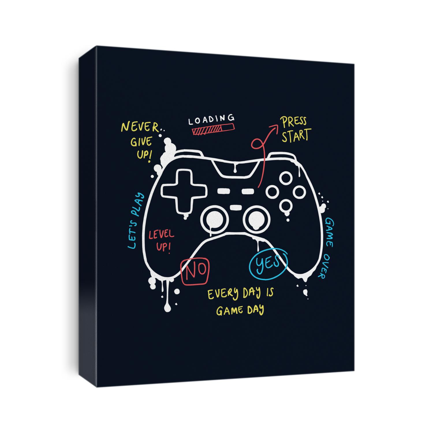 Vector joysticks gamepad  illustration with slogan text, for t-shirt prints and other uses.