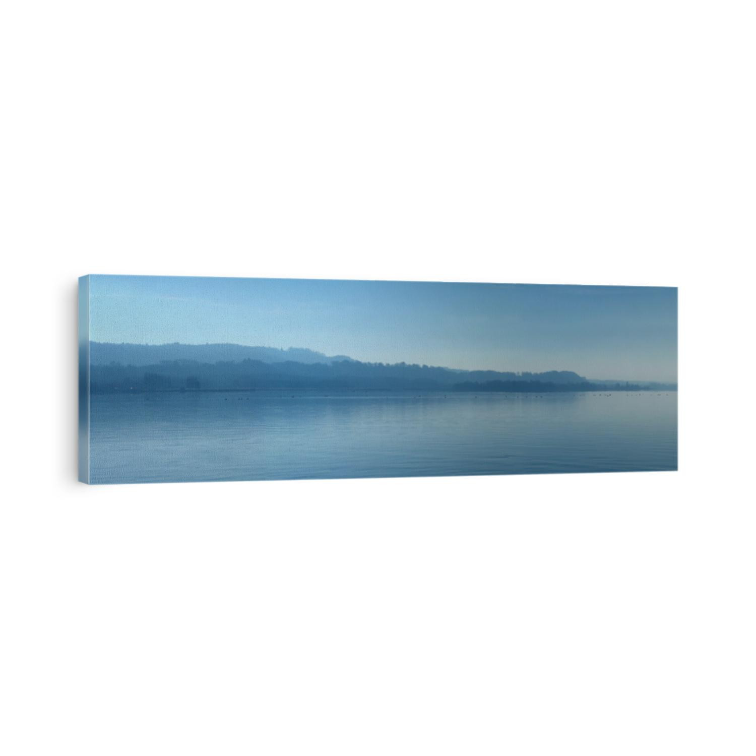 Panoramic view of Neuchatel lake by beautiful blue day, Switzerland