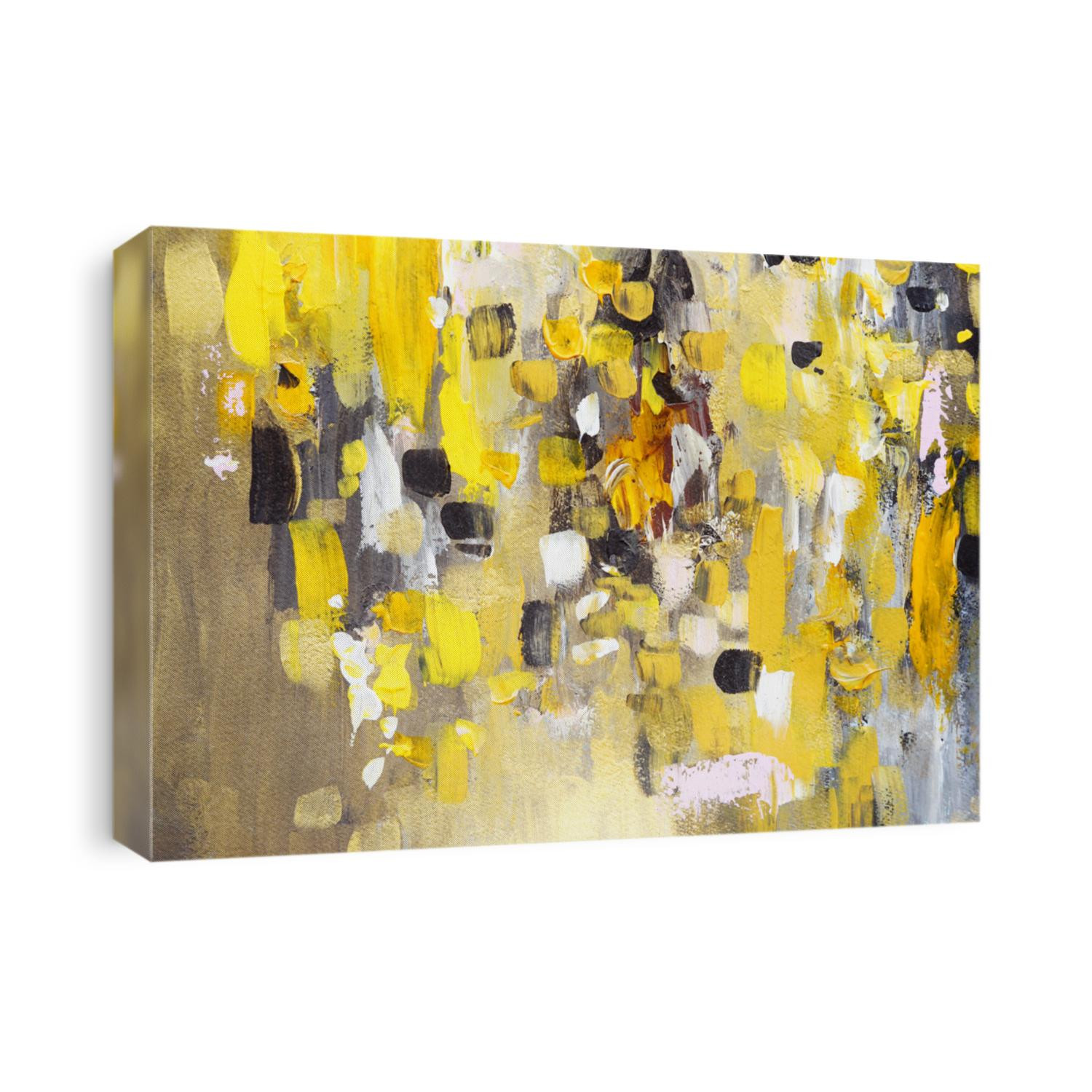                Abstract painting, yellow colors, hand painted, details                