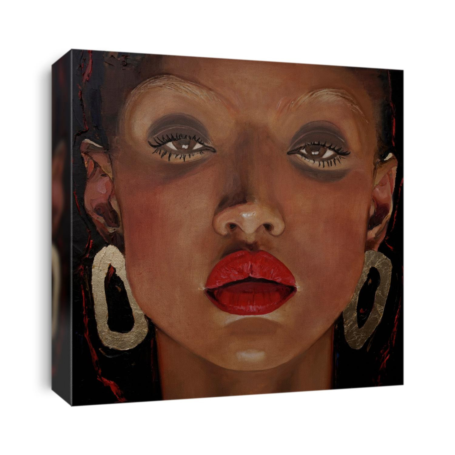 Acrylic and oil painting on canvas , fantasy woman portrait